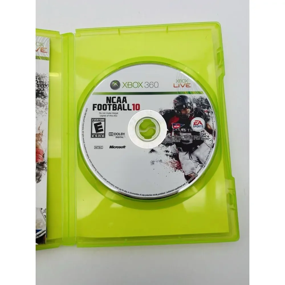 NCAA Football 10 XBOX 360 CIB Complete in Box Very Good Condition Tested Works